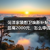 菏泽家装厨卫焕新补贴最高2000元,怎么申请?(图3) 菏泽家装厨卫焕新补贴最高2000元,怎么申请?(图3)